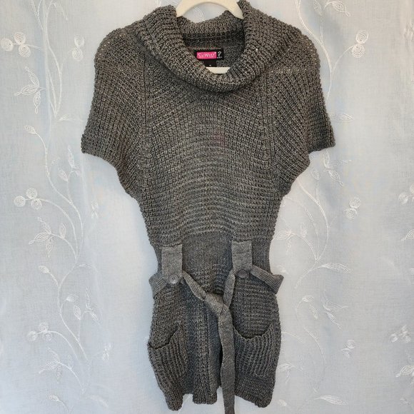 Say What? Sweaters - Short Sleeve Sweater Dress w/ Belt. NWT